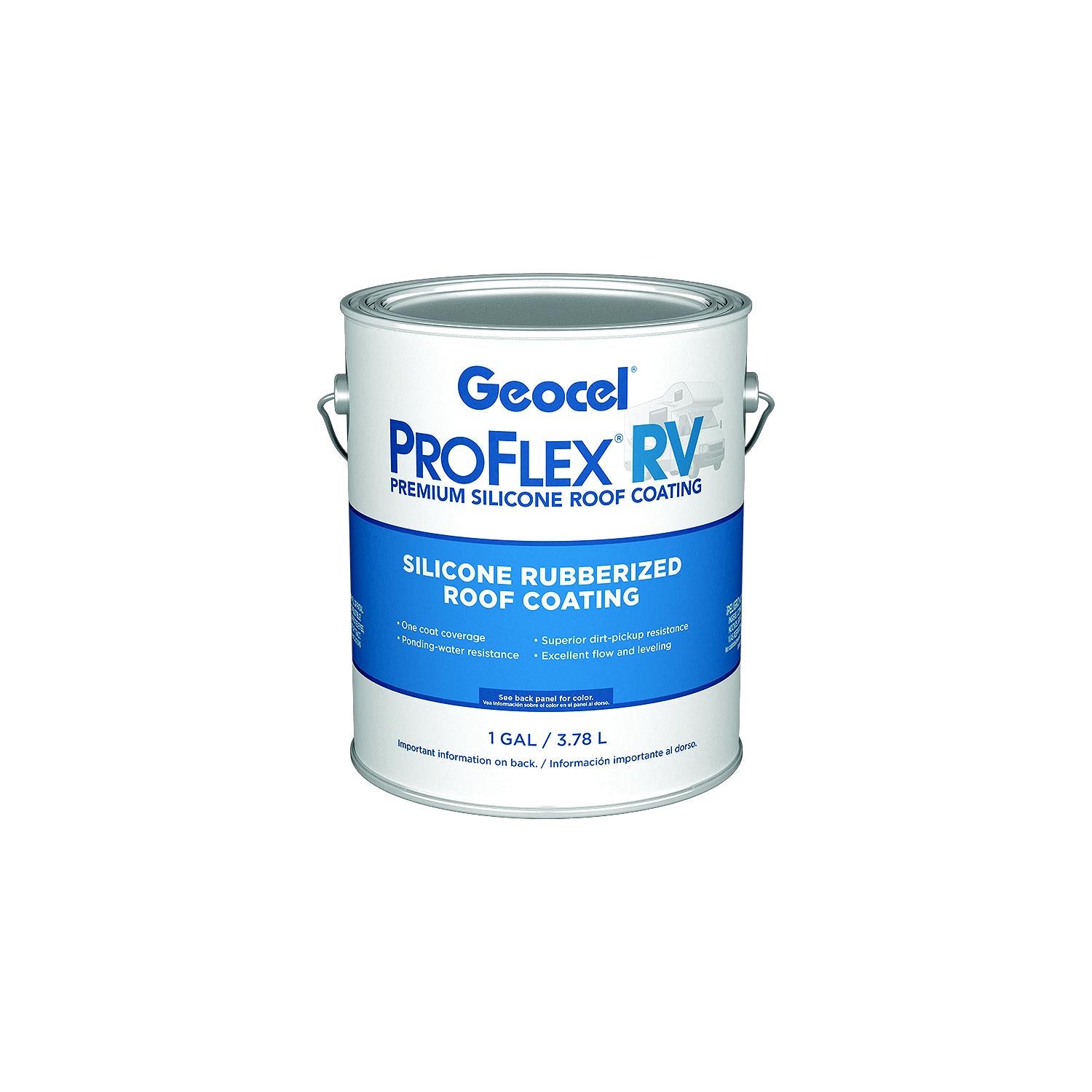 Geocel KSRV44300-16 KSRV4430016 Pro FlexÂ® RV Silicone Rubberized Roof Coating, 1 Gal