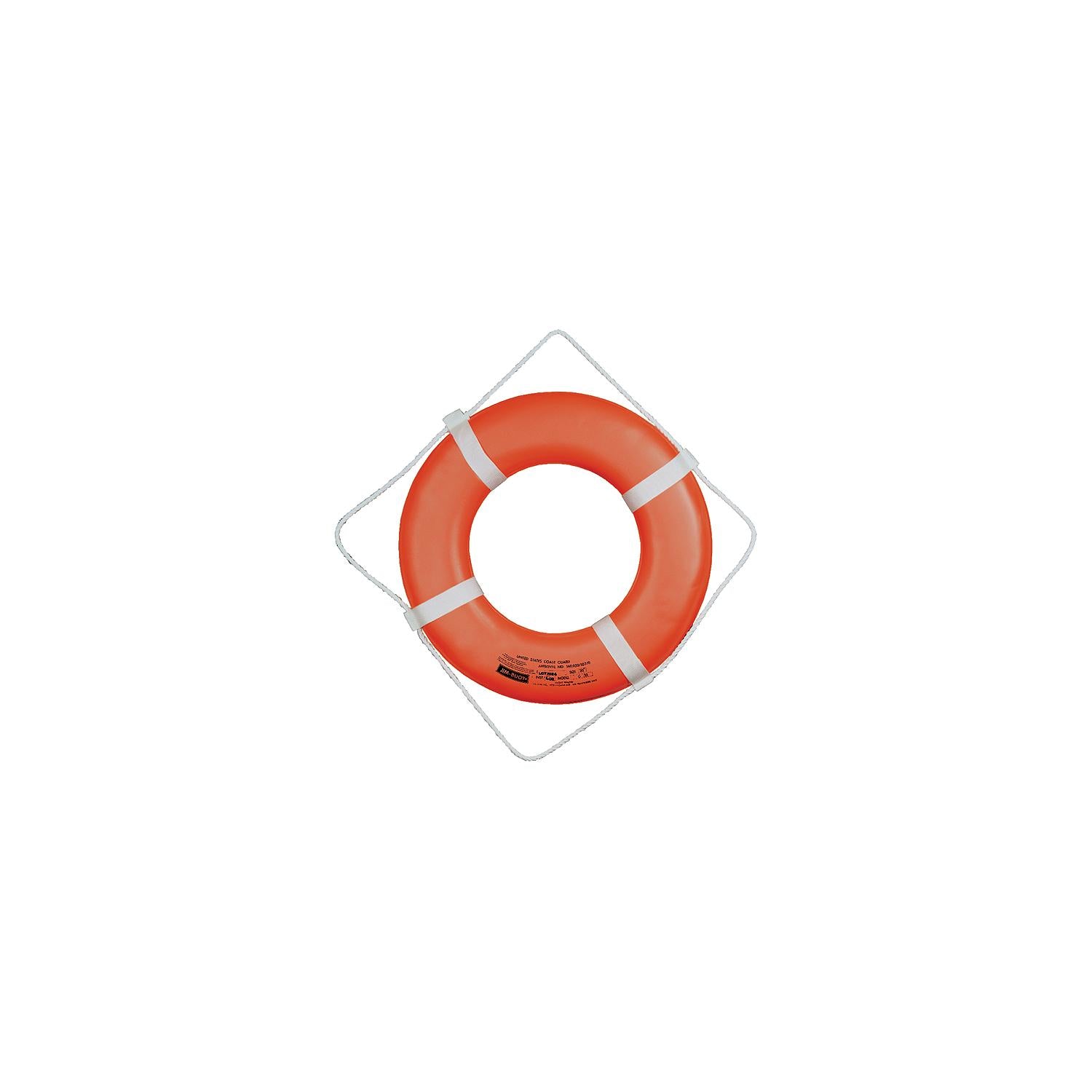 Cal June GO-30 Jim-Buoy Closed Cell Foam U.S.C.G. Approved Life Ring With Webbing Straps