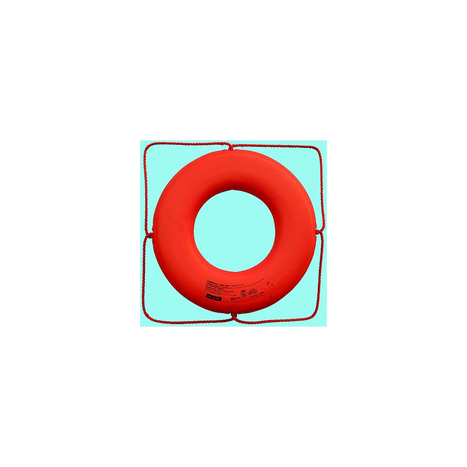 Cal June GO-X-24 Jim-Buoy Closed Cell Foam U.S.C.G. Approved Life Ring With Rope Molded Into Core