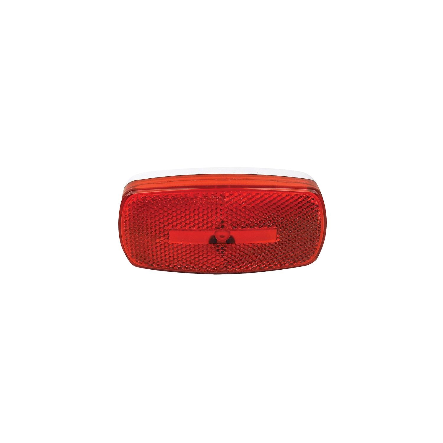 FulTyme RV 1104 Marker/Clearance Light With Reflex, Red Lens, White Base