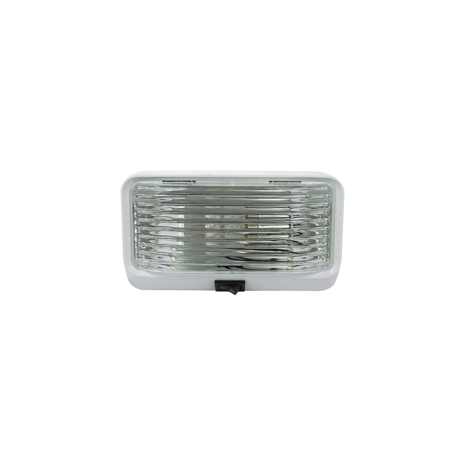 FulTyme RV 590-1118 Rectangular Porch/Utility Light w/Switch, Clear