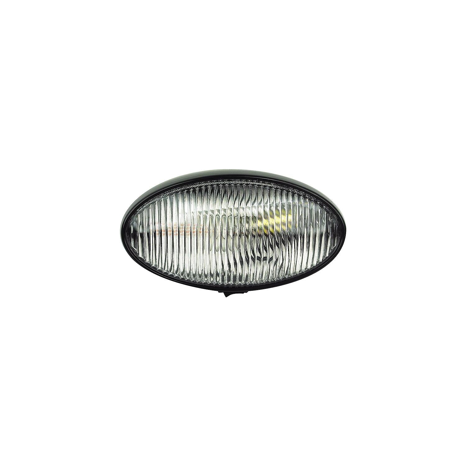 FulTyme RV 590-1125 Oval Porch/Utility Light w/Switch, Clear/ Black housing