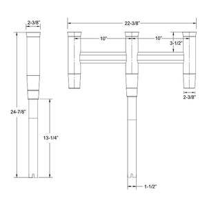 TACO Deluxe Trident Rod Holder Cluster Straight [F31-0780BXY-1]
