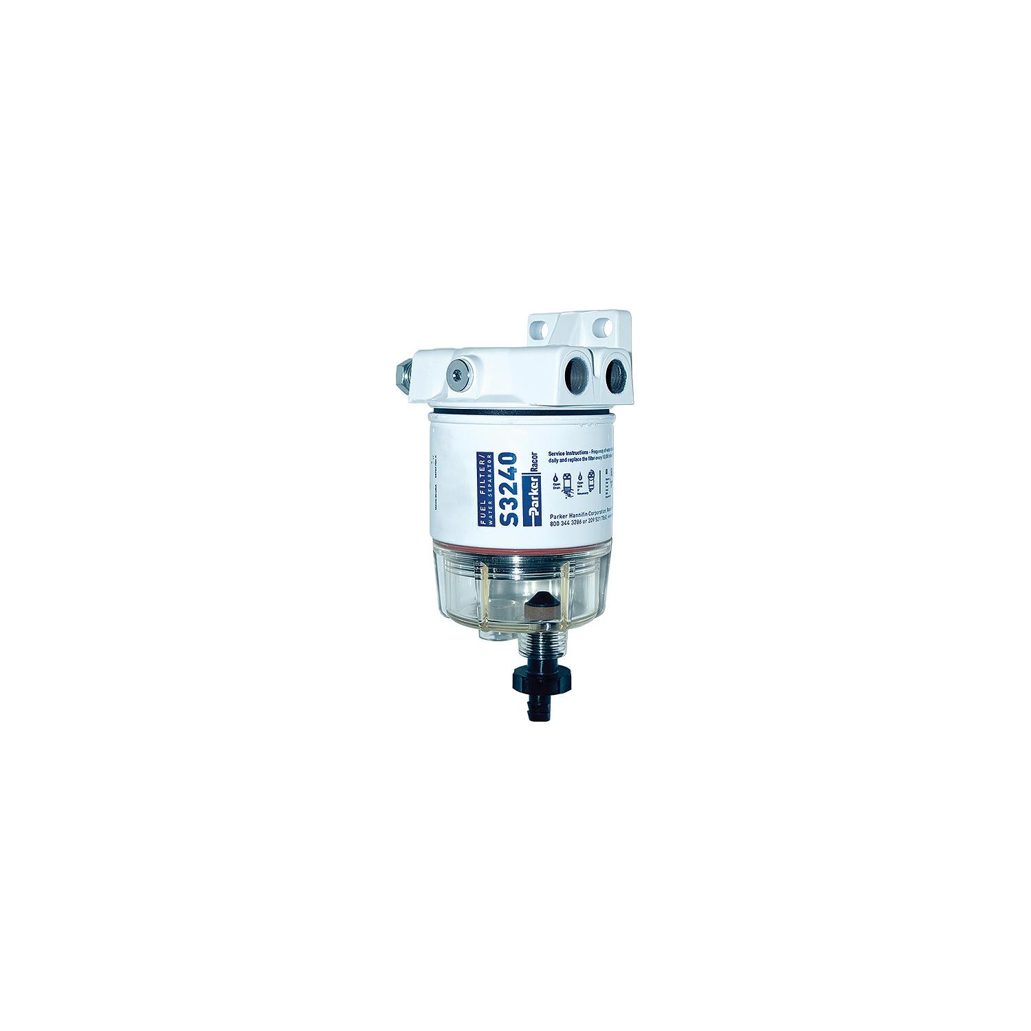 Racor 120R-RAC-01 10 Micron Gas Spin-On Fuel/Water Seperator With Clear Bowl for Outboards