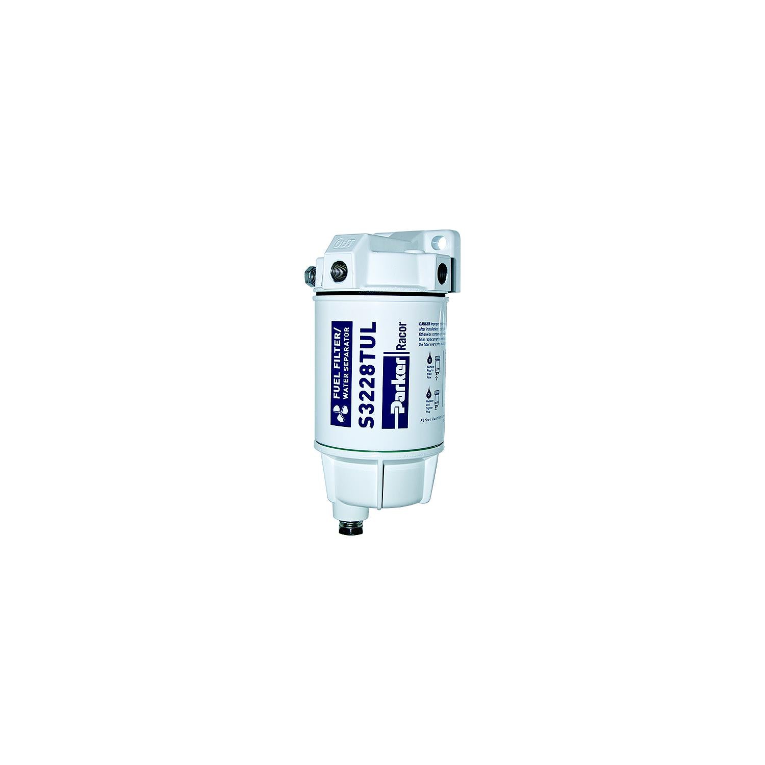 Racor 320R-RAC-02 10 Micron Gas Spin-On Fuel/Water Seperator With Metal Bowl for Inboard/Outboard