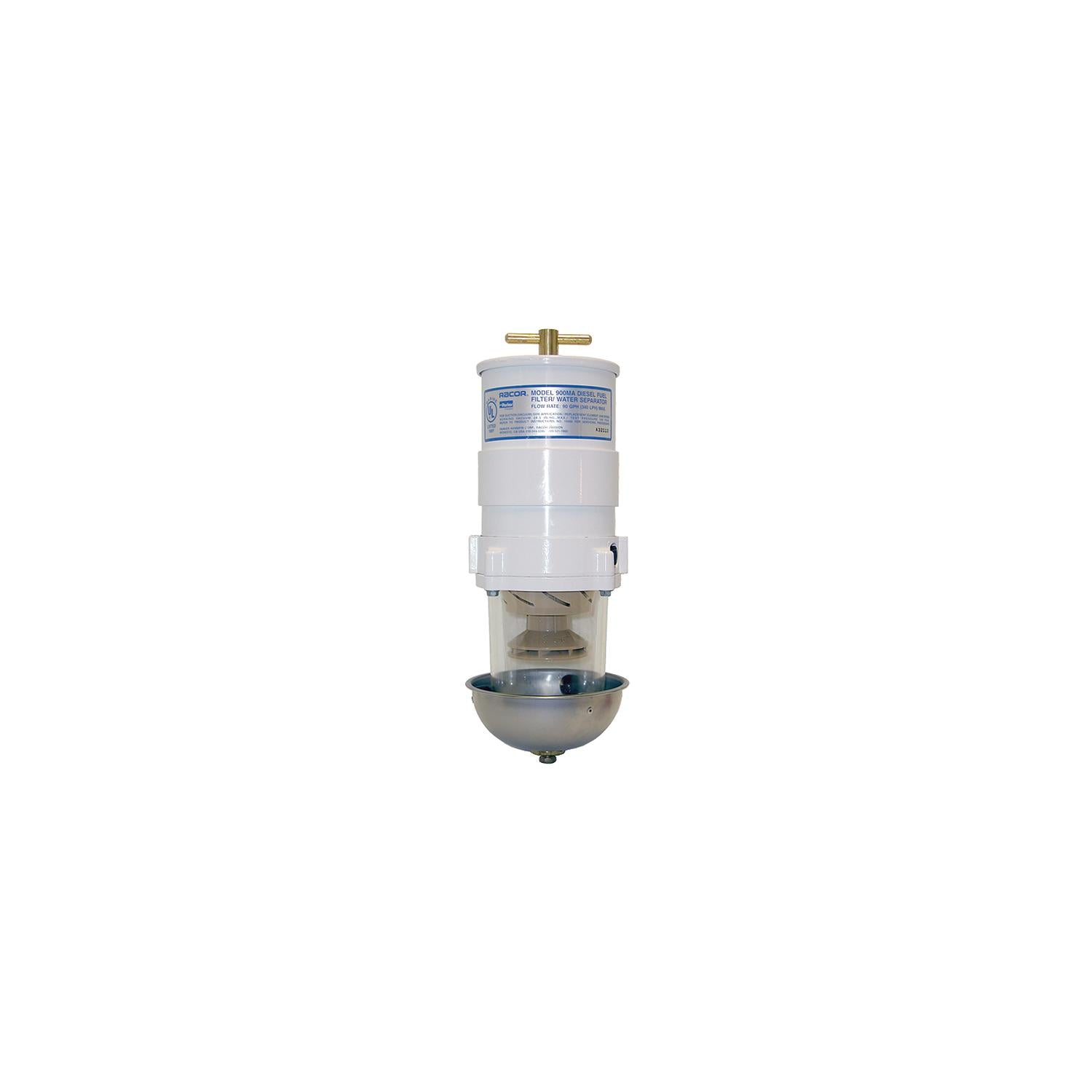 Racor 500MA30 Marine Turbine Fuel Filter/Water Separator w/Metal Shield, 30 Micron