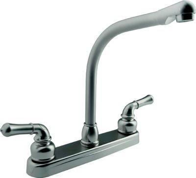 Dura Faucet DF-PK210C-SN DFPK210CSN Classical Hi-Rise Kitchen Faucet, Satin Nickel