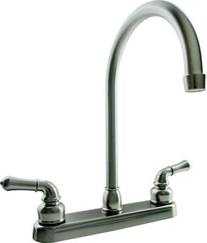 Dura Faucet DF-PK330HC-SN DFPK330HCSN J-Spout Kitchen Faucet, Satin Nickel