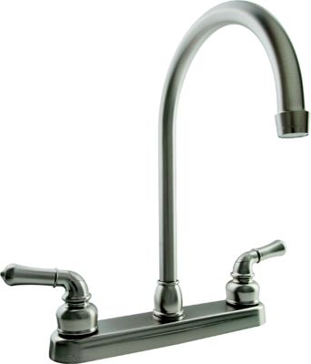 Dura Faucet DF-PK330HC-SN DFPK330HCSN J-Spout Kitchen Faucet, Satin Nickel