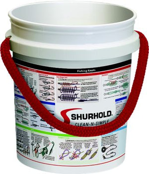 Shurhold 2451BFK Rope Handle Bucket, 5 Gal., White w/Fishing Knots Graphics