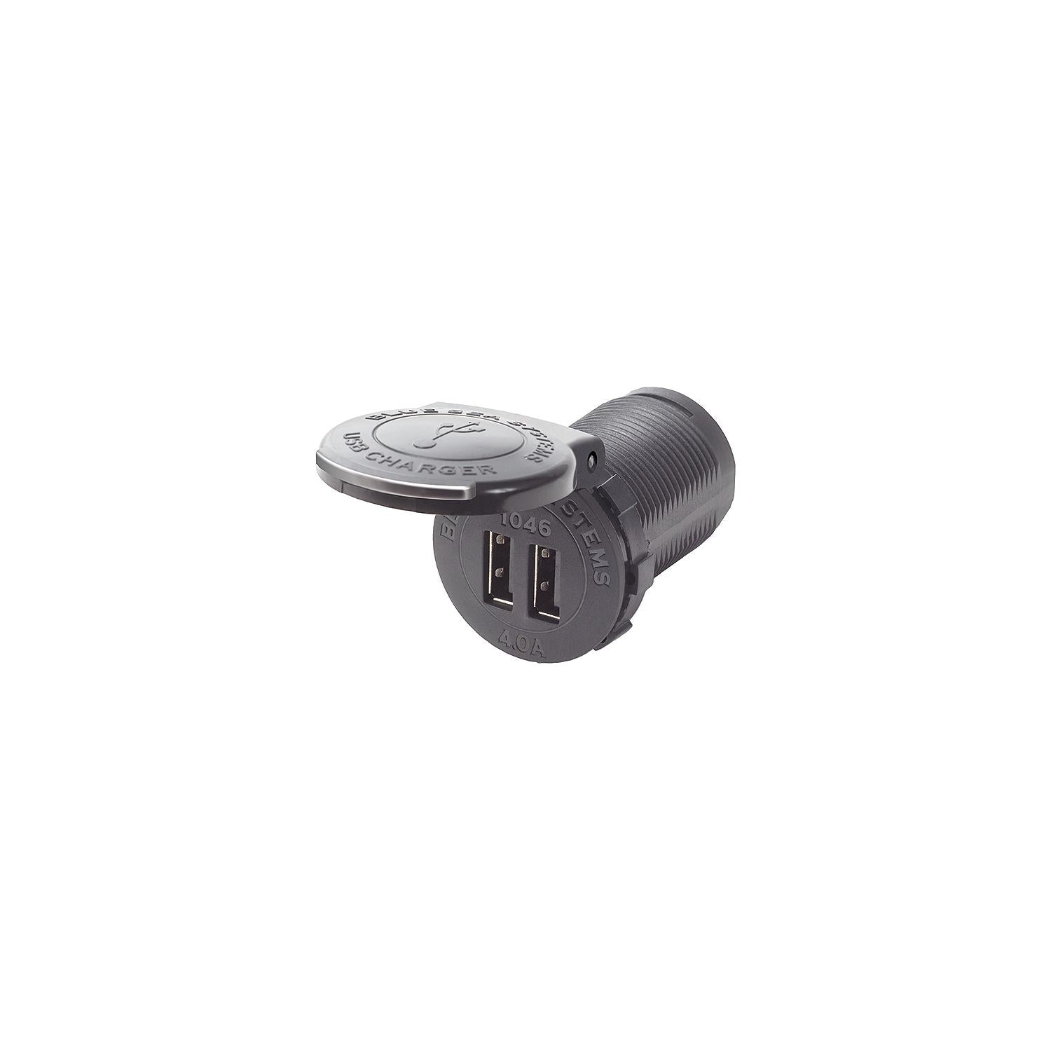 Blue Sea Systems 1046-BSS-BSS 1046BSS Dual USB Charger Socket Mount 48V DC