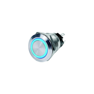 Blue Sea Systems 4160-BSS 4160 Push Button LED Ring Switch, Blue, Off-On