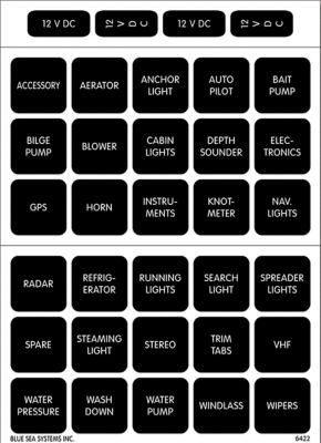 Blue Sea Systems 4217-BSS 4217 Waterproof Square Format Label Kit, 120 DC Set