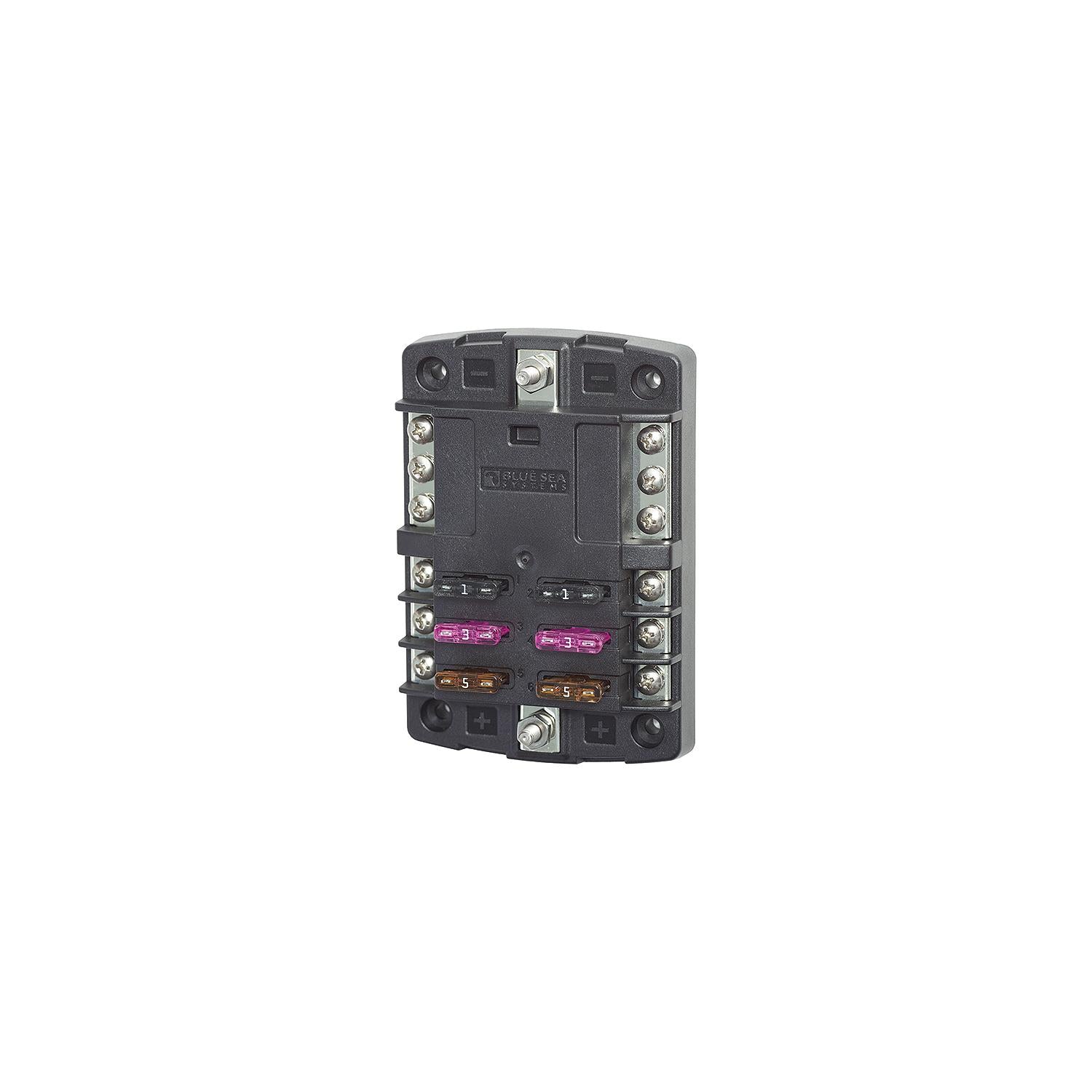 Blue Sea Systems 5030-BSS 5030 ST Blade Common Source ATO/ATC Fuse Block w/Negative Bus - 6 Circuits