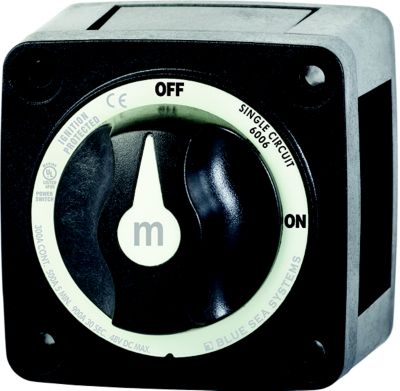 Blue Sea Systems 6006200-BSS 606200 Battery Switch Mini 4-Position w/Knob, Black