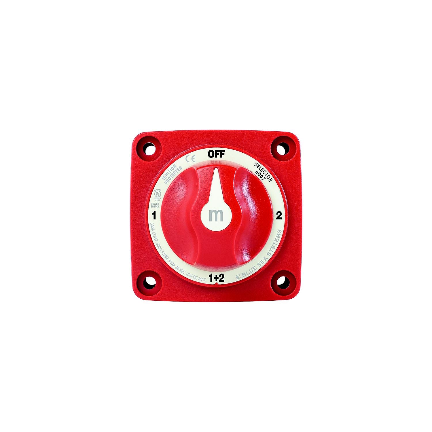 Blue Sea Systems 6007200-BSS 607200 Battery Switch Mini 4-Position w/Knob, Black