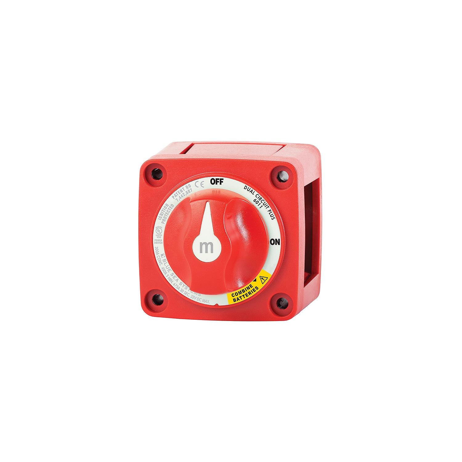 Blue Sea Systems 6011200-BSS 6011200 M Series Dual Circuit Plus On-Off-Both Battery Switch, Black
