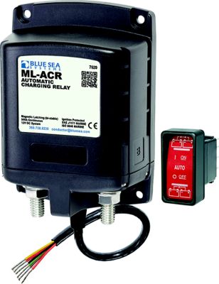 Blue Sea Systems 7622-BSS 7622 ML Series Automatic Charging Relay, 12V w/Manual Override