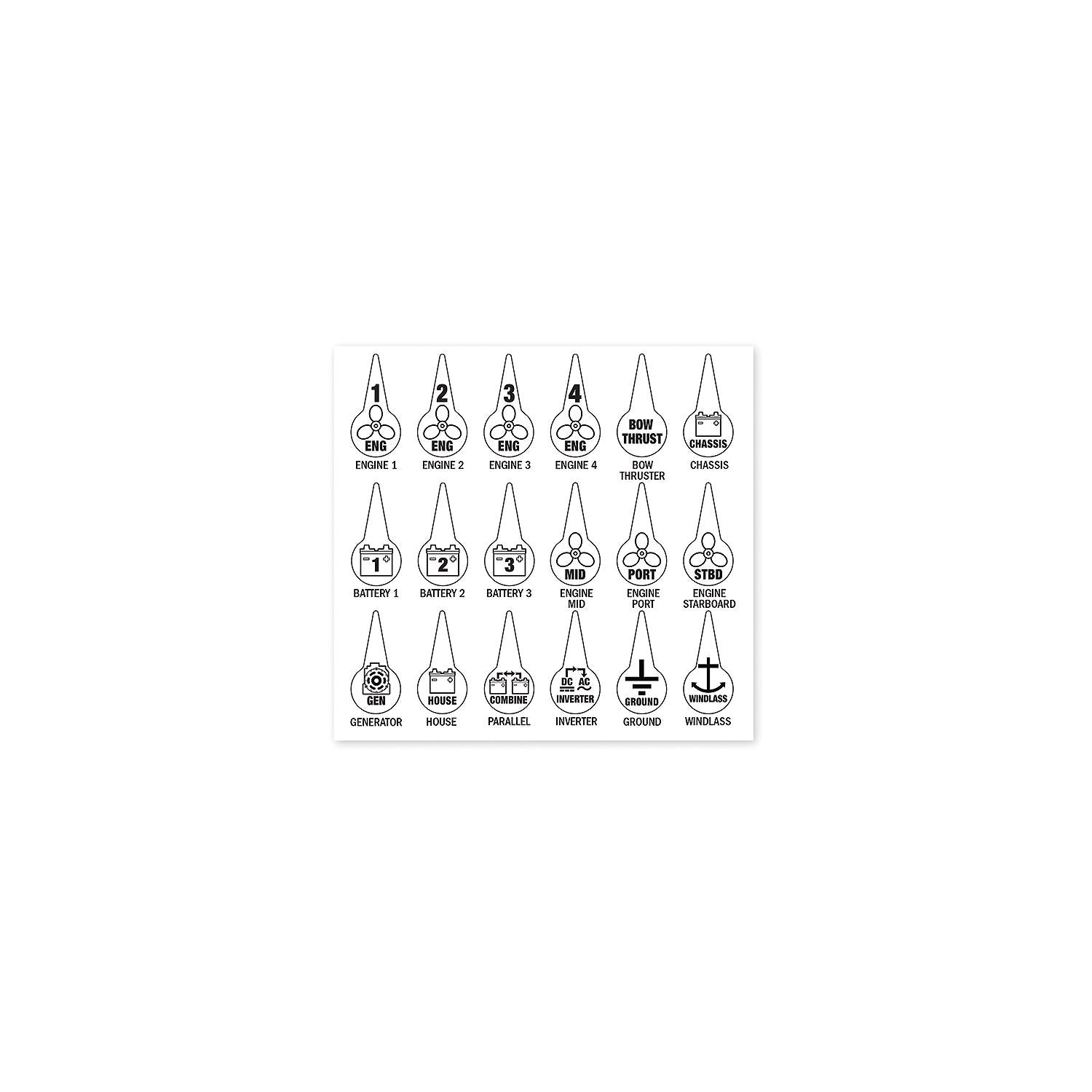 Blue Sea Systems 7902-BSS 7902 Battery Switch Icon Label Kit