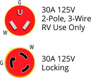 Weekender 3030RVTLA ParkPower Single Piece Locking Adapter, 30A 125V Straight Male to Female