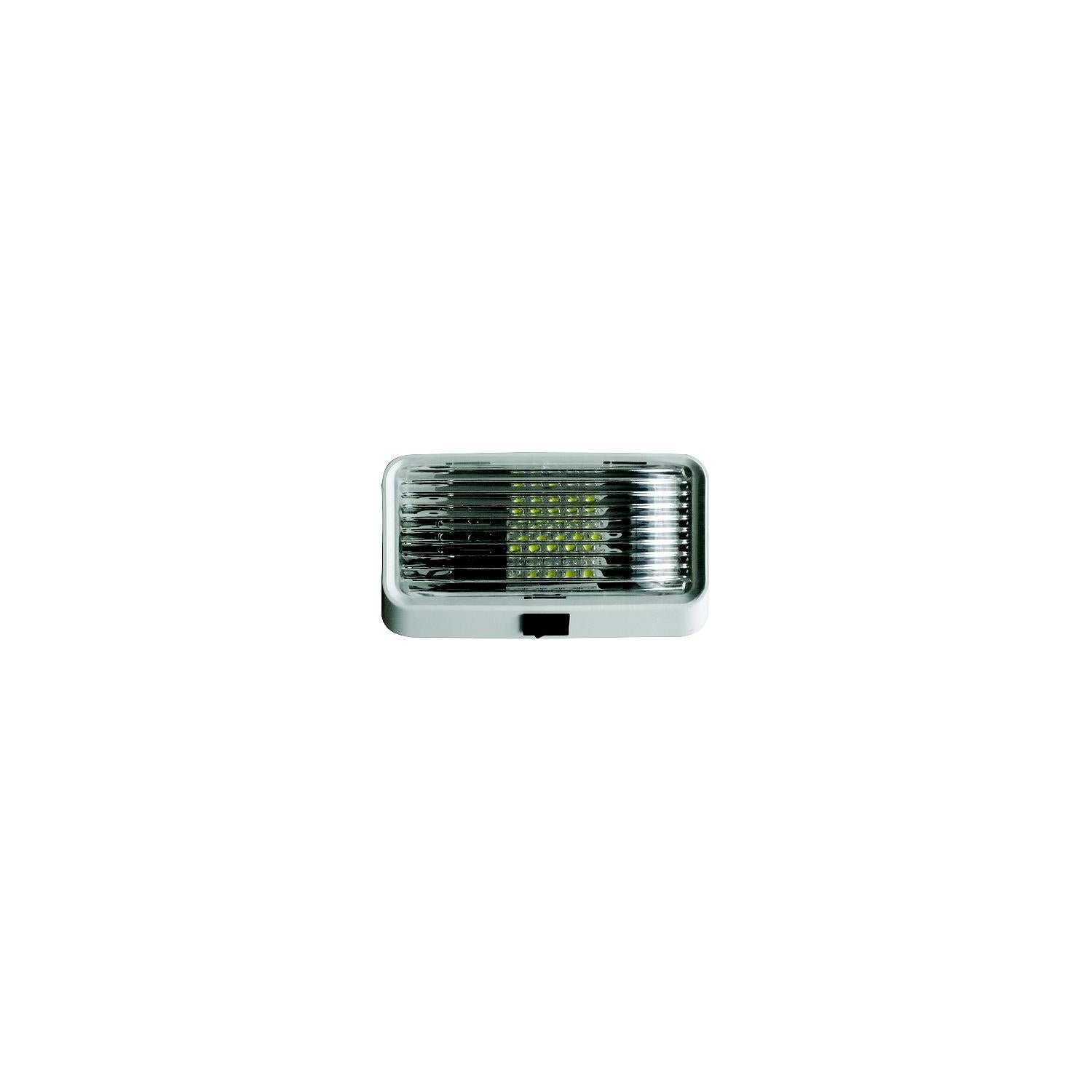Diamond Group DG52723VP Valterra LED Surface Mt. Porch Light w/Switch, Rectangular, White w/Clear Lens