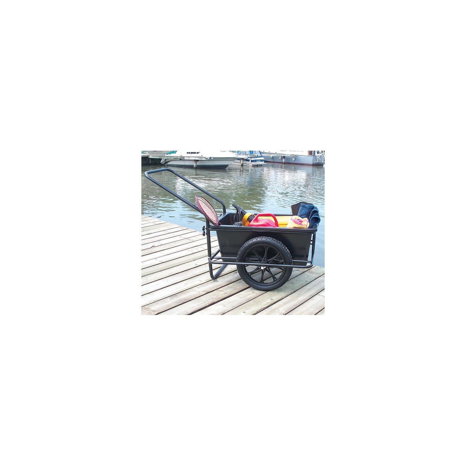 Dock Edge DE90600F 90600F Powder Coated Steel Frame iCart Cart With Removable Poly Bucket & Pneumatic Tires
