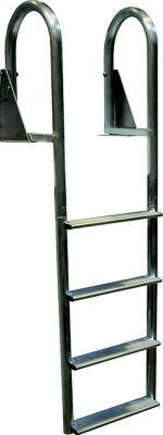 Dock Edge DE2123F Aluminum Flip Up Wide Step Ladder, 3-Step