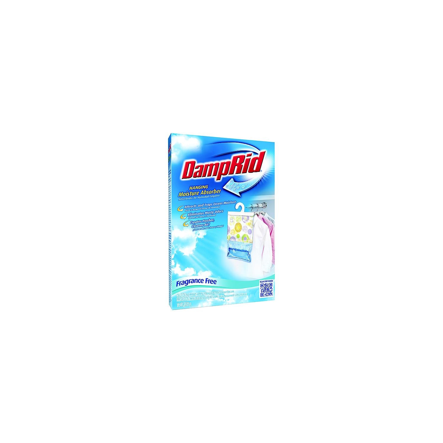 Damp Rid FG80FFESB DampRid Fragrance Free Hanging Moisture Absorber, 14 oz.