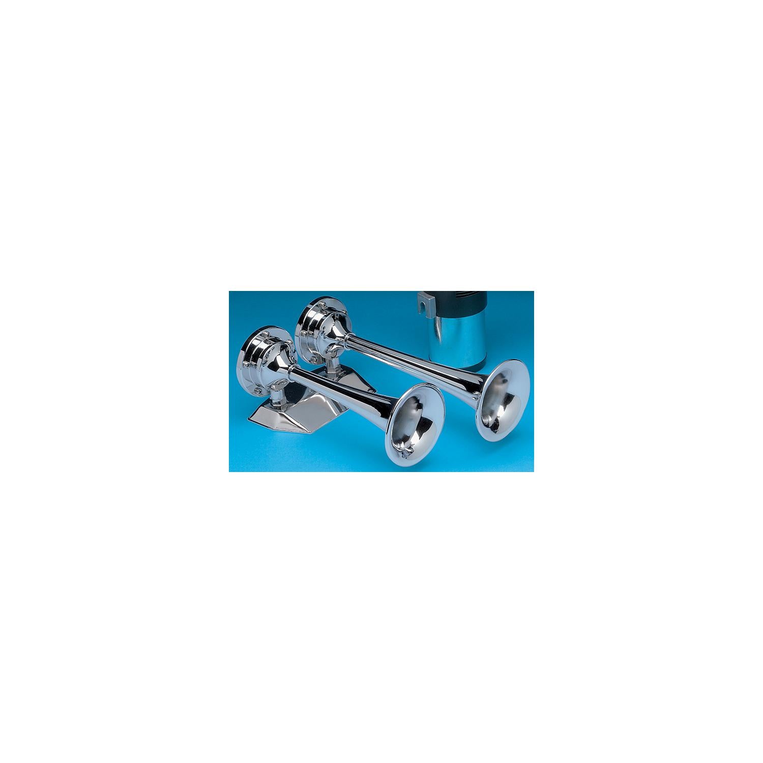 Attwood 10108 Marinco Dual Trumpet Mini Air Horn Chrome Plated