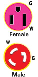 Marinco 105SPP Standard Pigtail Adapter Dock Side Male 30A 125V Locking to Boat Female 15A Straight Blade