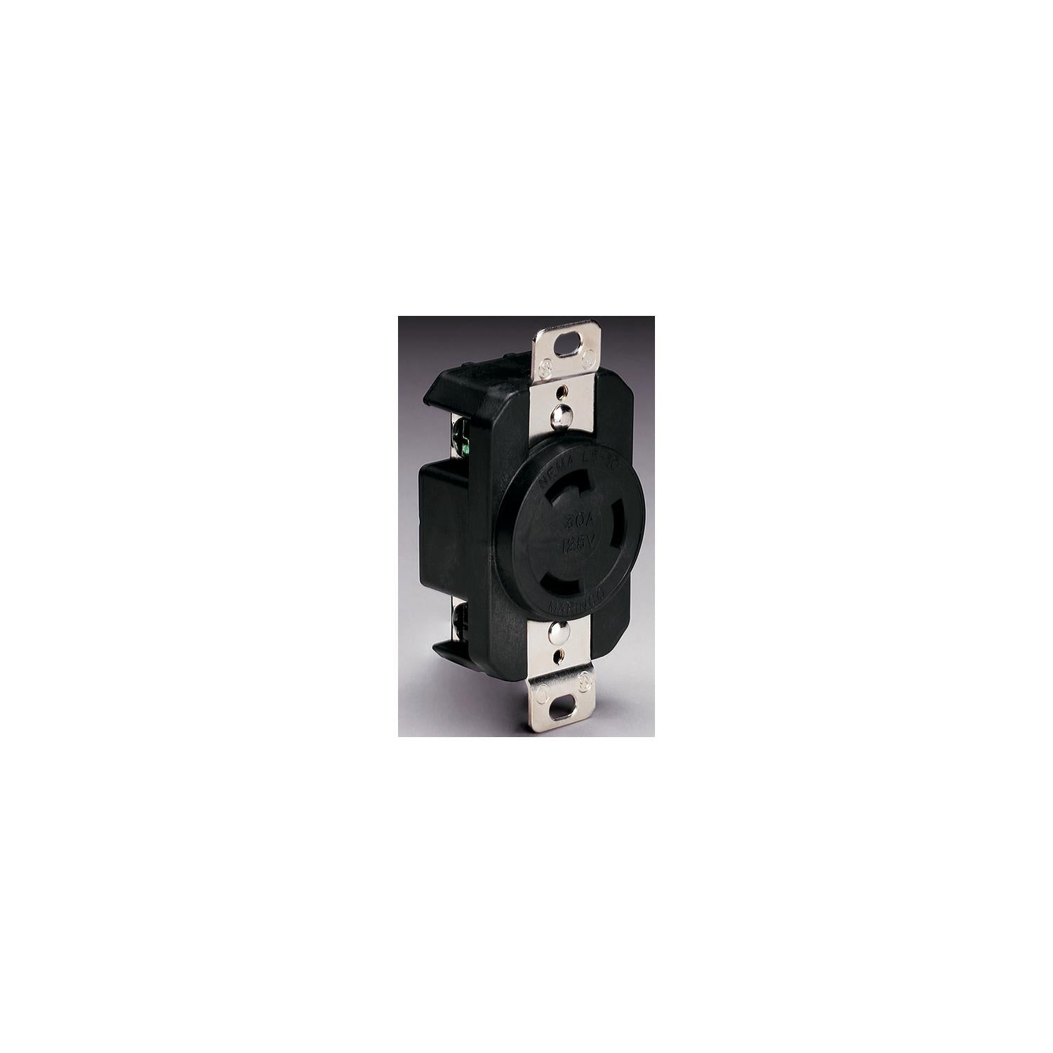 Marinco 305CRRB 3-Wire 30 Amp/125V Locking Charging/Trolling System Receptacle