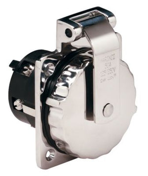 Marinco 6373EL 50A 125/250V Stainless Steel Power Inlet w/o Rear Safety Enclosure