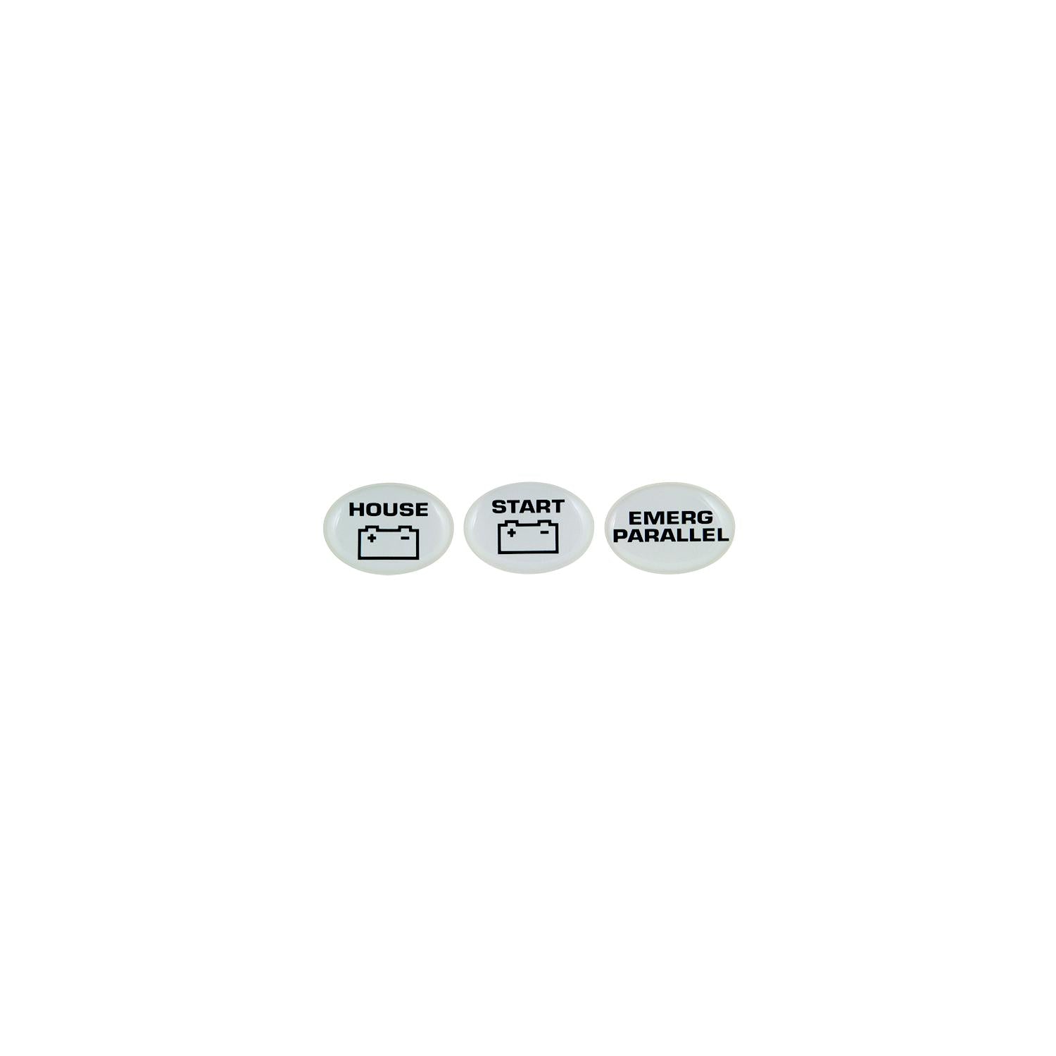 BEP SET-715 Marinco Set of 3 Battery Switch Labels (Start, Emerg Parallel, House)