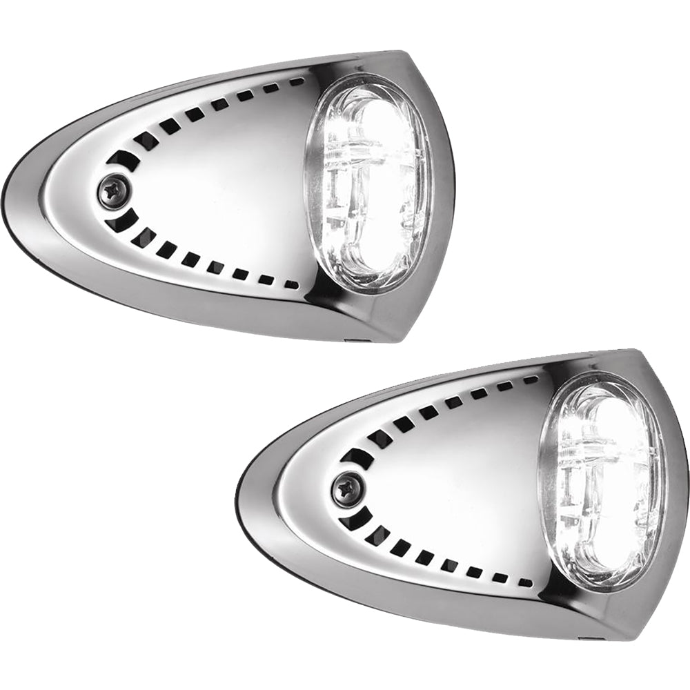 Attwood LED Docking Lights - Stainless Steel - White LED - Pair [6522SS7]