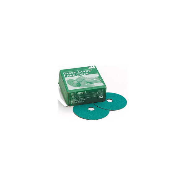 3M 36509 7" x 7/8" 40 Grit Green Discs