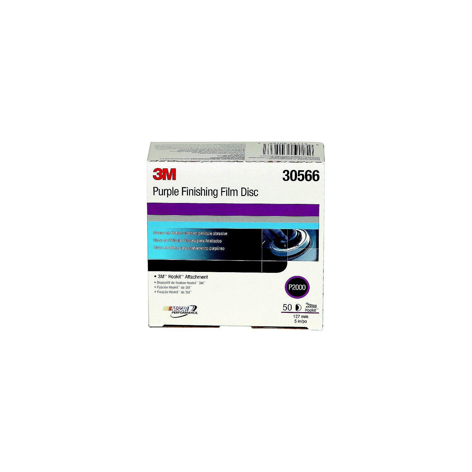 3M 30566 Hookitâ„¢ Purple Finishing Film Discs, 50/box