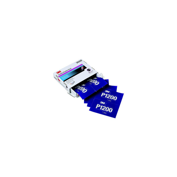 3M 34342 Hookitâ„¢ Flexible Abrasive Hand Sheet, P1200, 25/pk