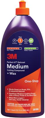 3M 051131-36105 Perfect-Itâ„¢ Gelcoat Medium Cutting Compound/Wax, Pt.