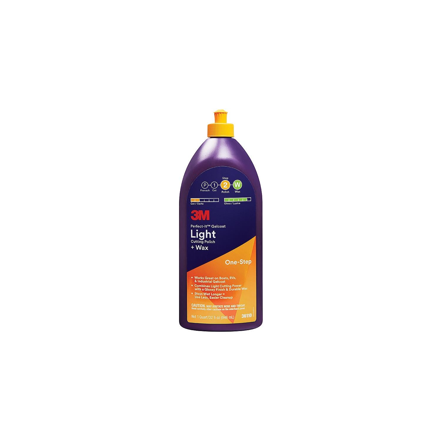 3M 36110 Perfect-Itâ„¢ Gelcoat Light Cutting Compound/Wax, Qt.