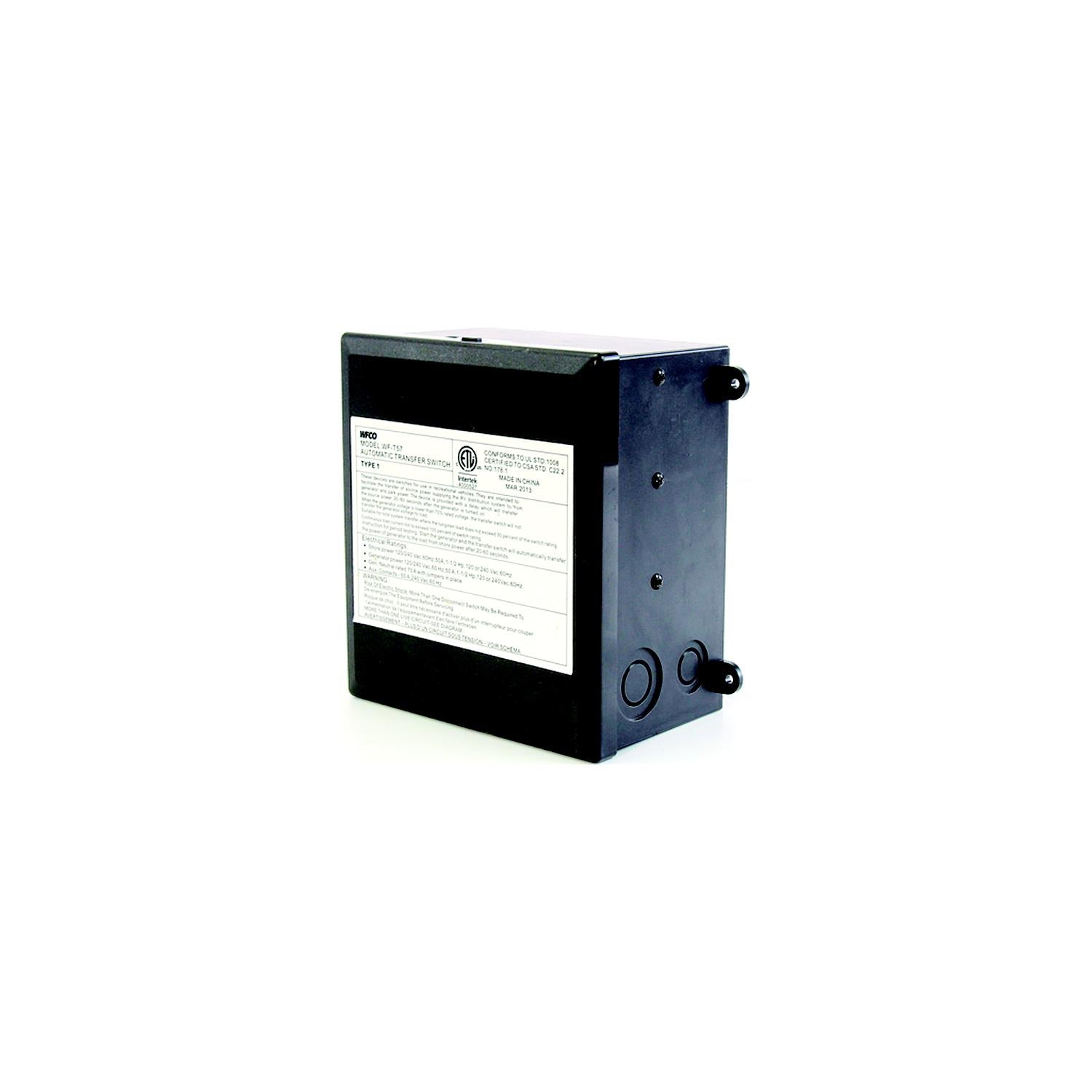 WFCO T57R T-57R 50 Amp RV Shorepower & Generator Transfer Switch w/Plastic Case