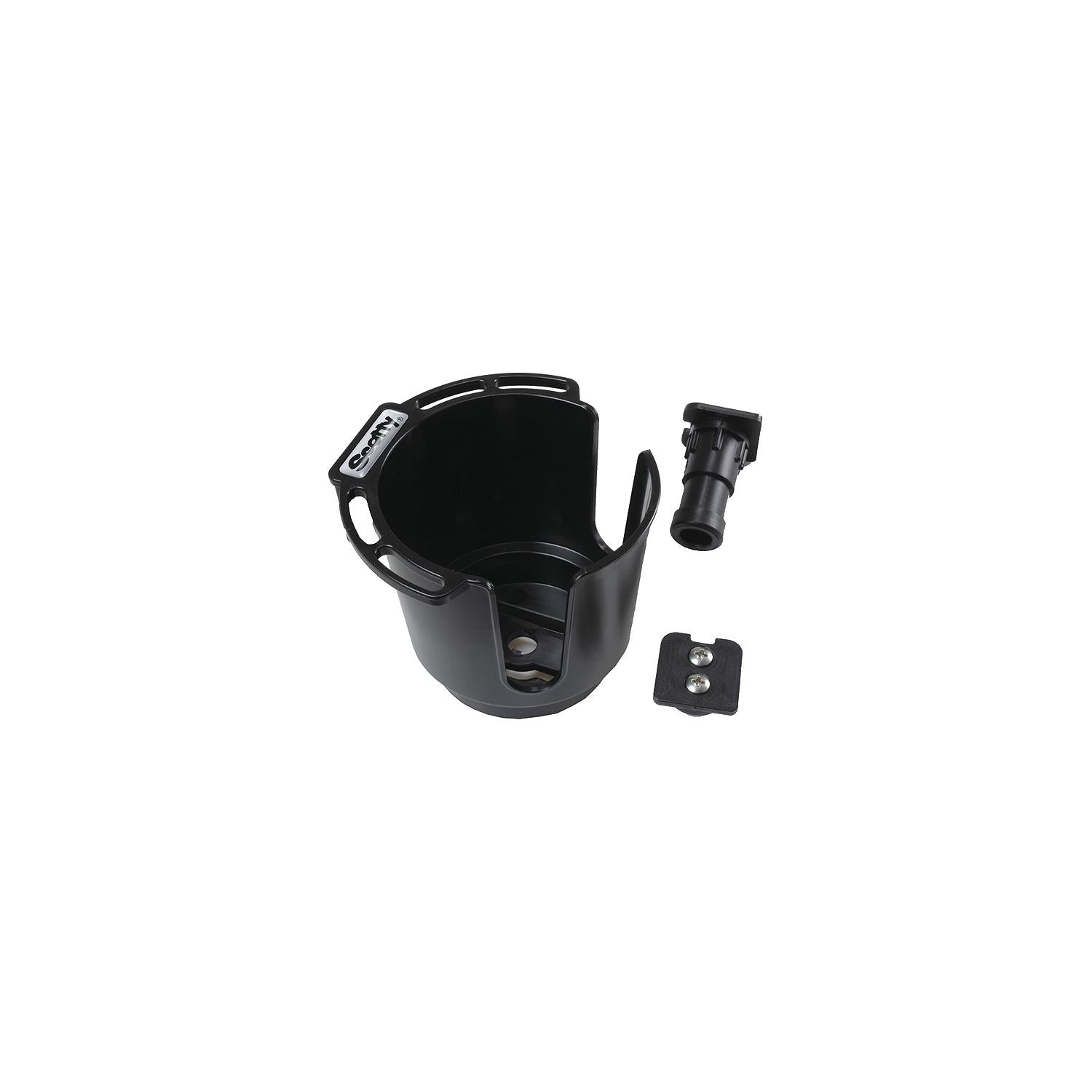 Scotty 311BK XXX Drink Holder w/Bulkhaed/Gunnel/Rod Mt., Black, 12/case