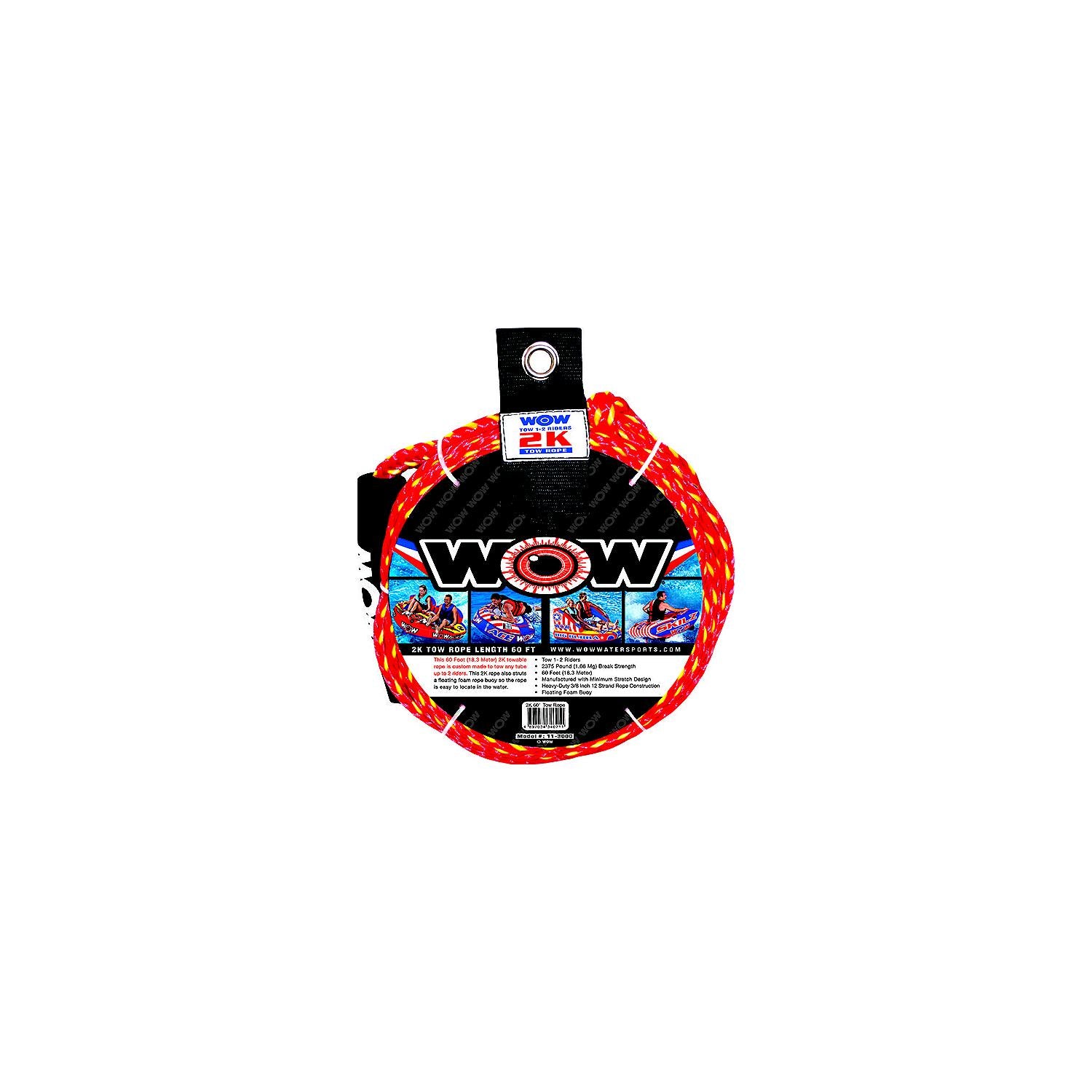 WOW Watersports 3000-11-01 00:00:00 Towable Tow Rope, 60', 1-2 Riders