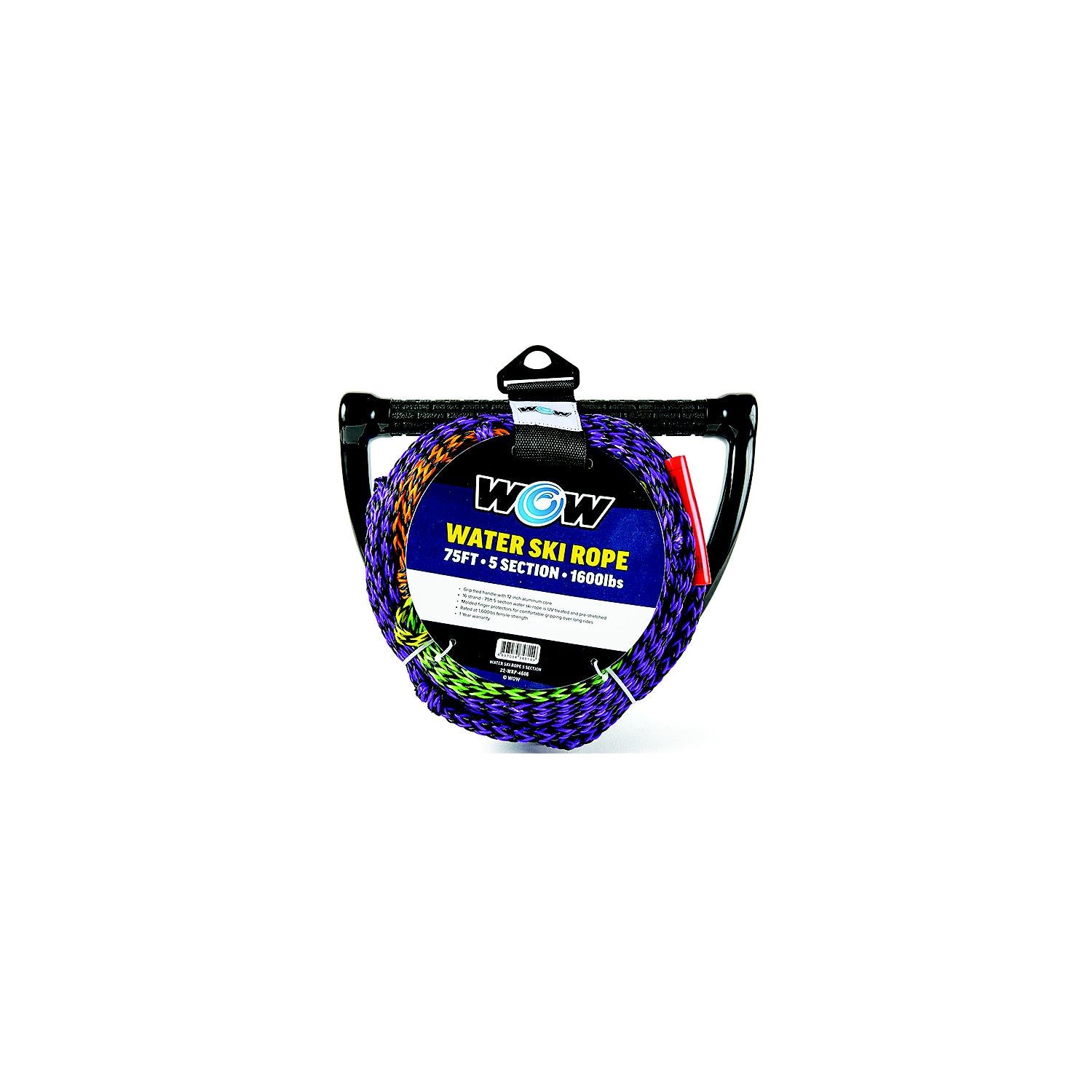 WOW Watersports 22-WRP-4606 Wow 22WRP4606 75' 5-Section Water Ski Rope