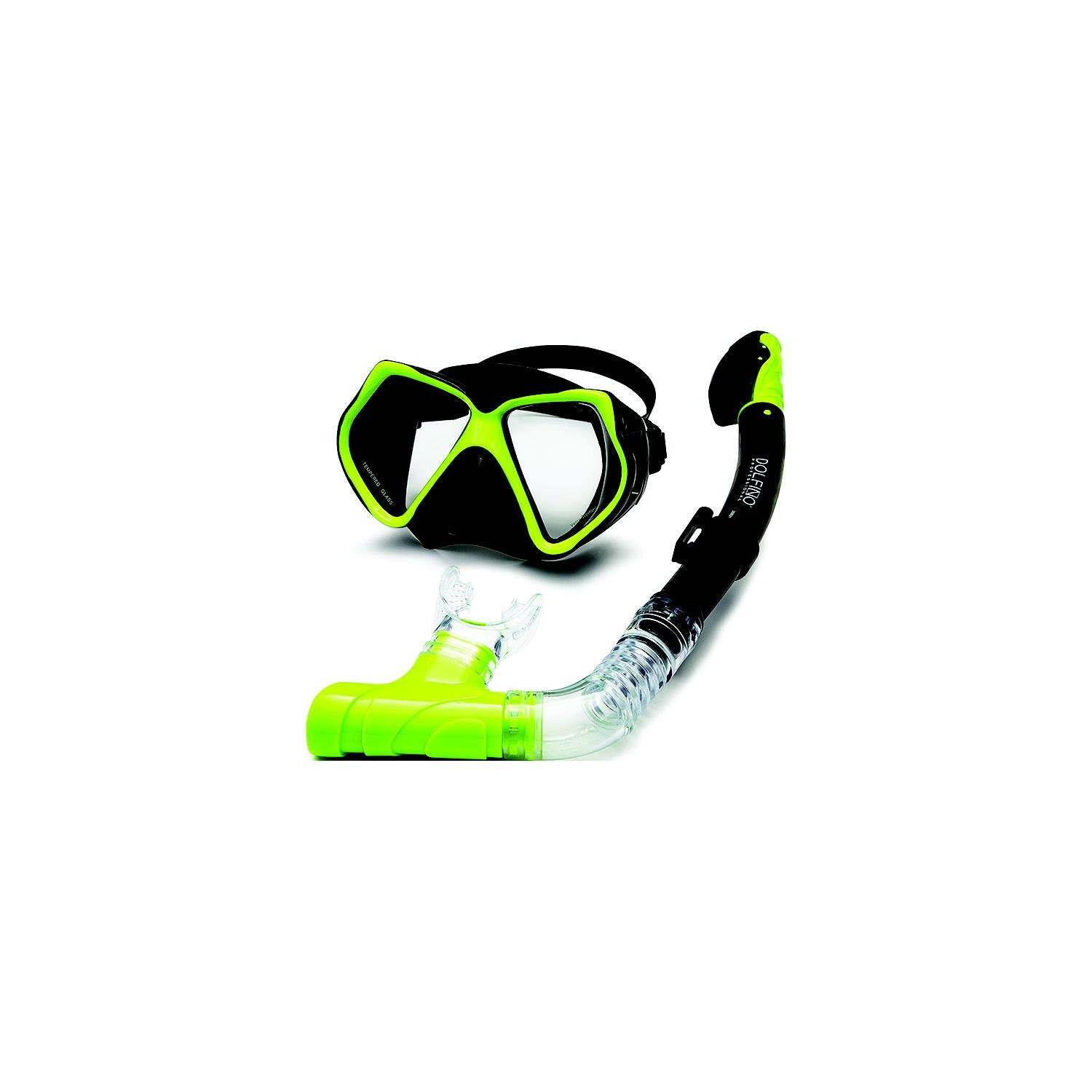 Aqua-Leisure Recreation WCC17864S4 Aqua Pro Gemini Dive Mask/Snorkel, Yellow/Black