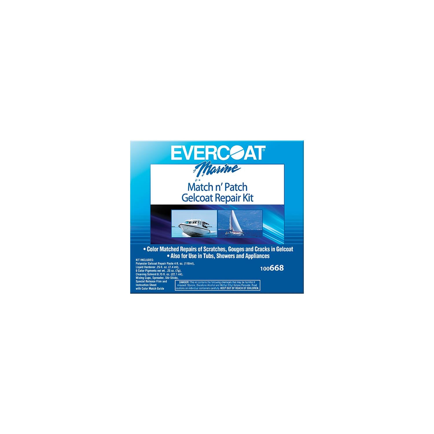 Evercoat 100668 Match N' Patch Gelcoat Repair Kit