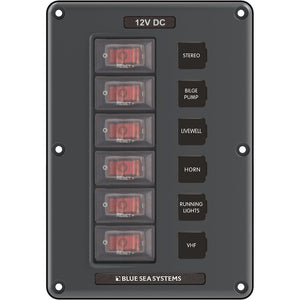 Blue Sea 4322 Circuit Breaker Switch Panel 6 Position - Gray [4322]