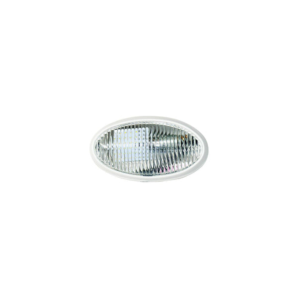 Valterra DG71258VP Oval Porch Light w/o Switch, White w/Clear Lens