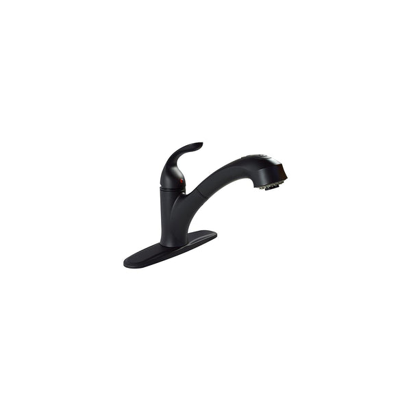 Valterra PF231741 Phoenix 8" Hybrid RV Kitchen Faucet with Pullout Spout & 56" Hose, Matte Black