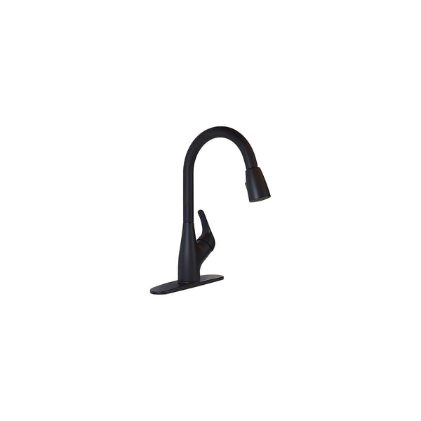 Valterra PF231761 Phoenix Single Handle Pull Down Hybrid Kitchen Faucet, Matte Black