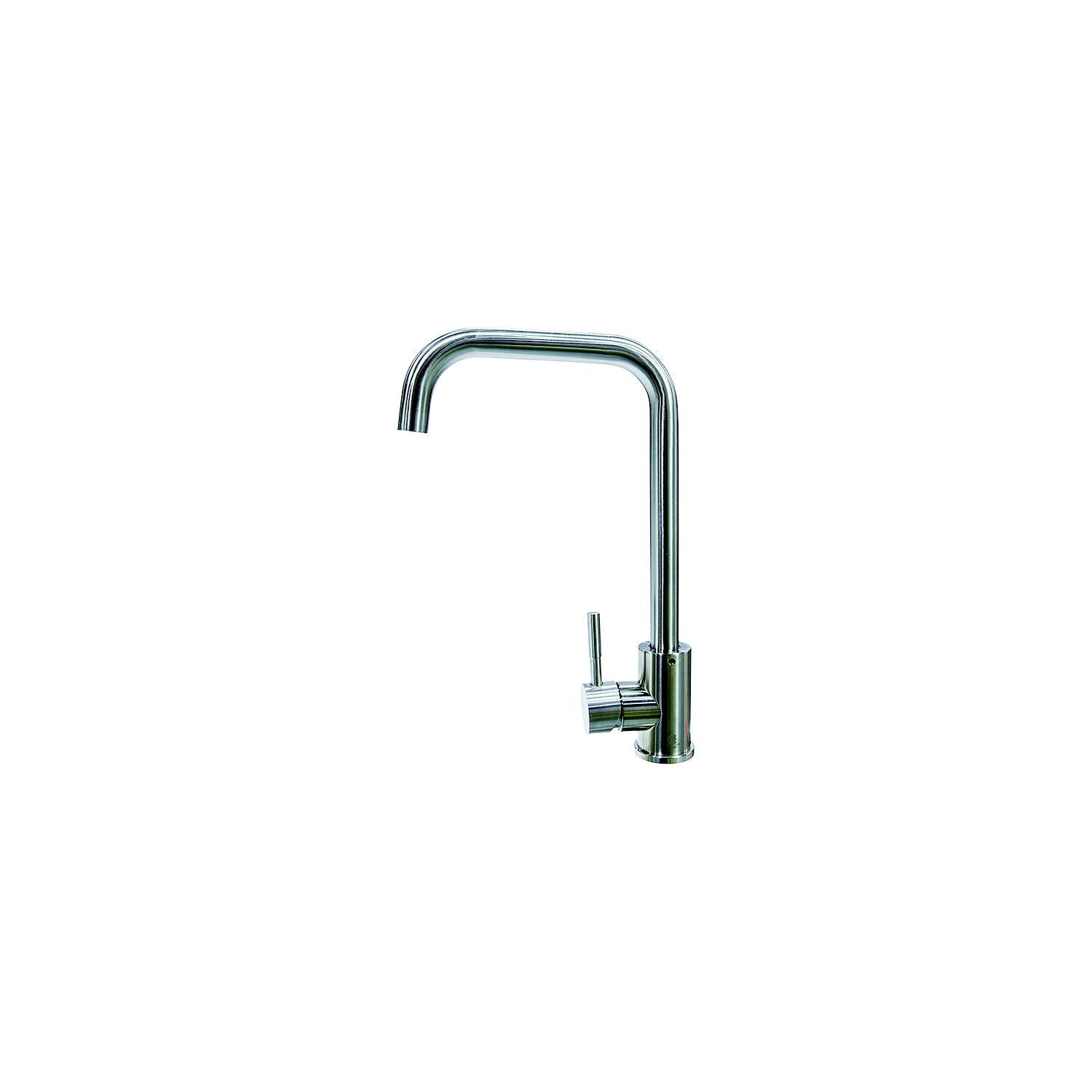 Lippert 719325 Flow-Max Gooseneck Single Hole Faucet, Square, Stainless Steel